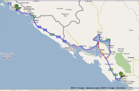 Путешествие на машине из Черногории в Хорватию