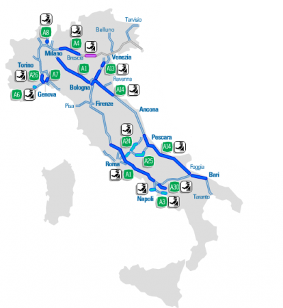 Карта италии дороги