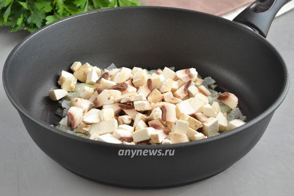 Π ΡΠ»Π΅Ρ ΠΈΠ· ΠΊΡΡΠΈΠ½ΠΎΠΉ Π³ΡΡΠ΄ΠΊΠΈ Ρ ΡΡΡΠΎΠΌ ΠΈ Π³ΡΠΈΠ±Π°ΠΌΠΈ
