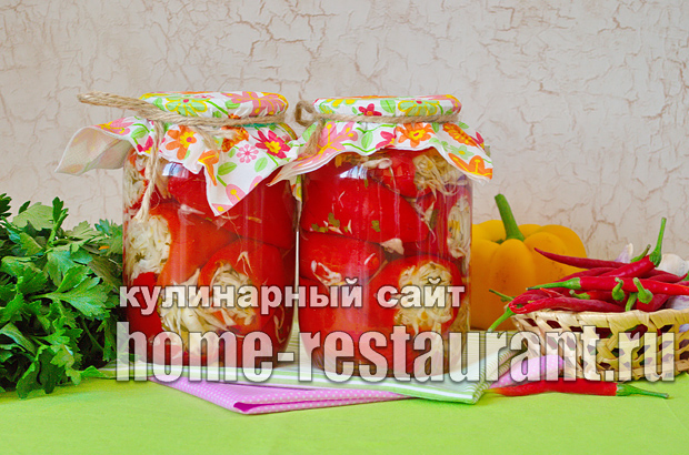 Перец, фаршированный капустой на зиму_12