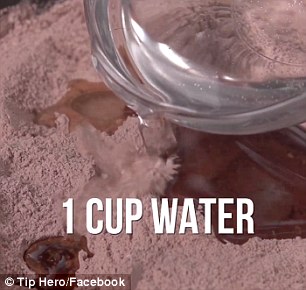 Keeping it moist: A cup of water is also added before the mixture is combined together