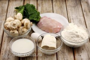 Киш с курицей и грибами: Ингредиенты Киш с курицей и грибами: Ингредиенты