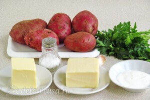 Картофель в духовке с сыром и чесноком: Ингредиенты
