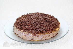 Шоколадный блинный торт с творогом: фото к шагу 18.