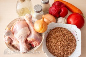Курица с гречкой в духовке: Ингредиенты