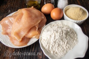 Куриные отбивные в панировочных сухарях: Ингредиенты