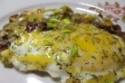 Яичница с грибами и сыром