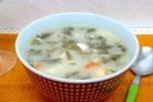 Суп из щавеля с плавленым сыром и яйцами