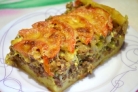 Открытый мясной пирог с картофельным тестом