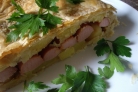 Пирог с сосиской и картошкой