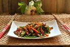 Стир-фрай из вешенок с морковью и овощами