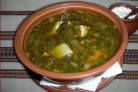 Зеленый борщ с рисом