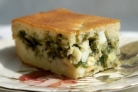 Быстрый (заливной) пирог с зелёным луком и яйцом