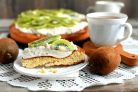 Пирог с  творогом и киви