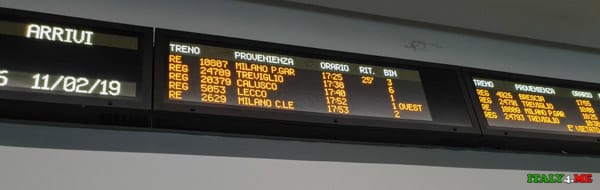 Расписание движения поездов от станции Бергамо