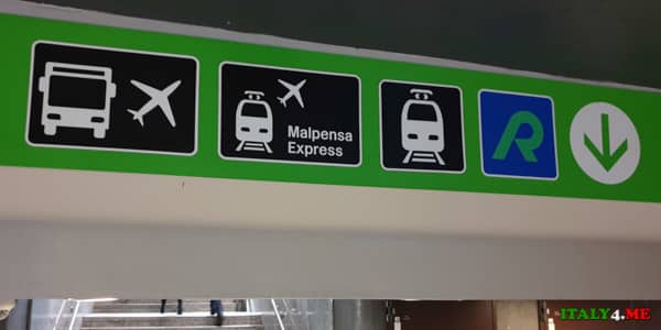 Значки на указателях на станции Milano Centrale