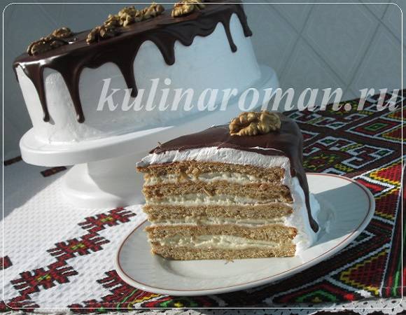 домашний торт с медом и орехами домашний торт с медом и орехами