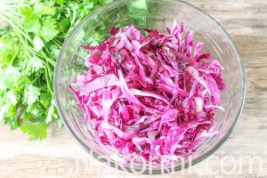 Тушеная красная капуста