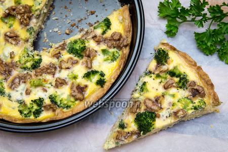 Фото рецепта Киш с брокколи и сыром Дор Блю