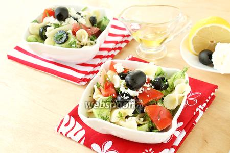 Фото рецепта Греческий салат с макаронами
