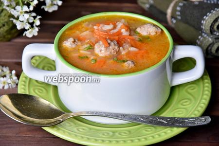 Фото рецепта Суп с фрикадельками и рисом