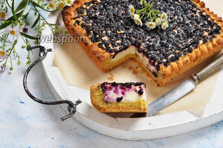 Фото рецепта Черничный творожный пирог
