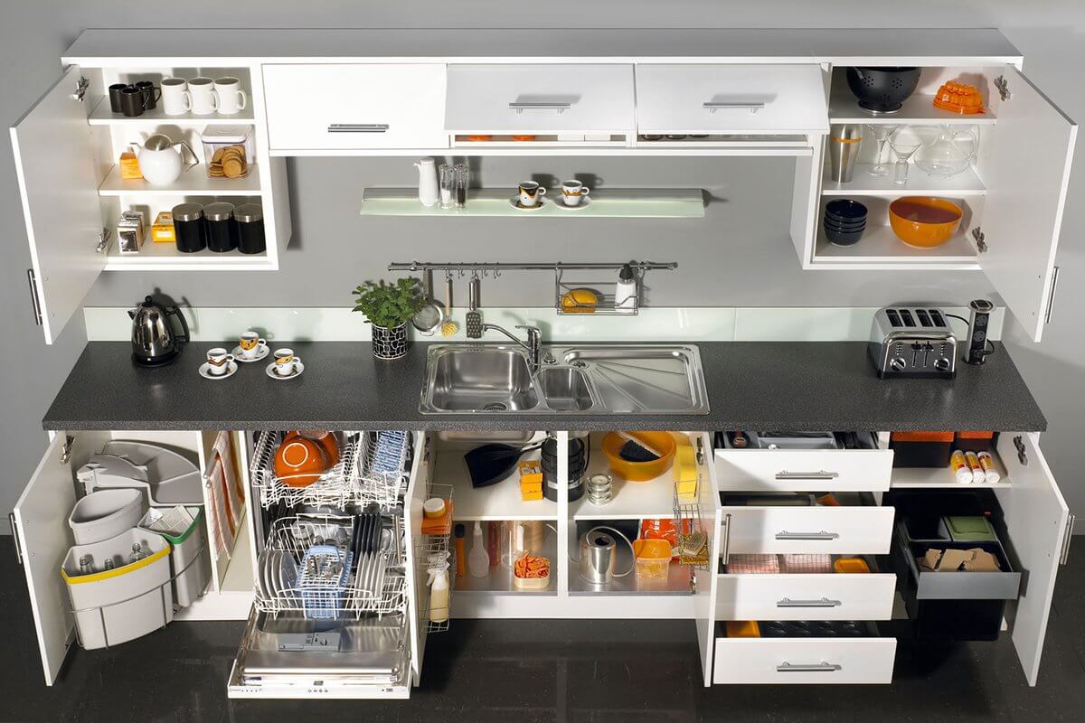 Продуманная система хранения на кухне