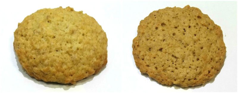 сравнение овсяного печенья на белом и тростниковом сахаре