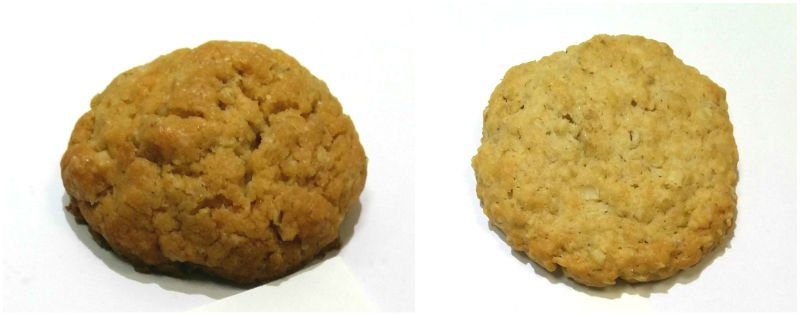 сравнение овсяного печенья на подсолнечном масле и овсяного печенья на подсолнечном и сливочном масле