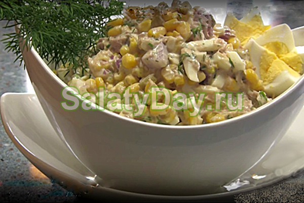 Салат из кукурузы с тунцом-классический